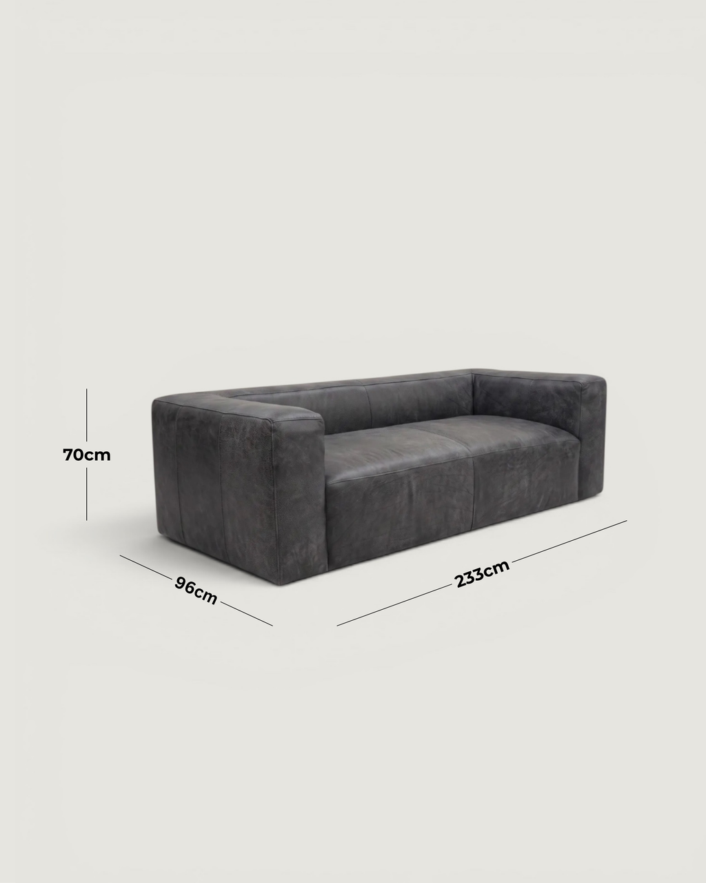 Hudson 3 Seater Leather Couch
