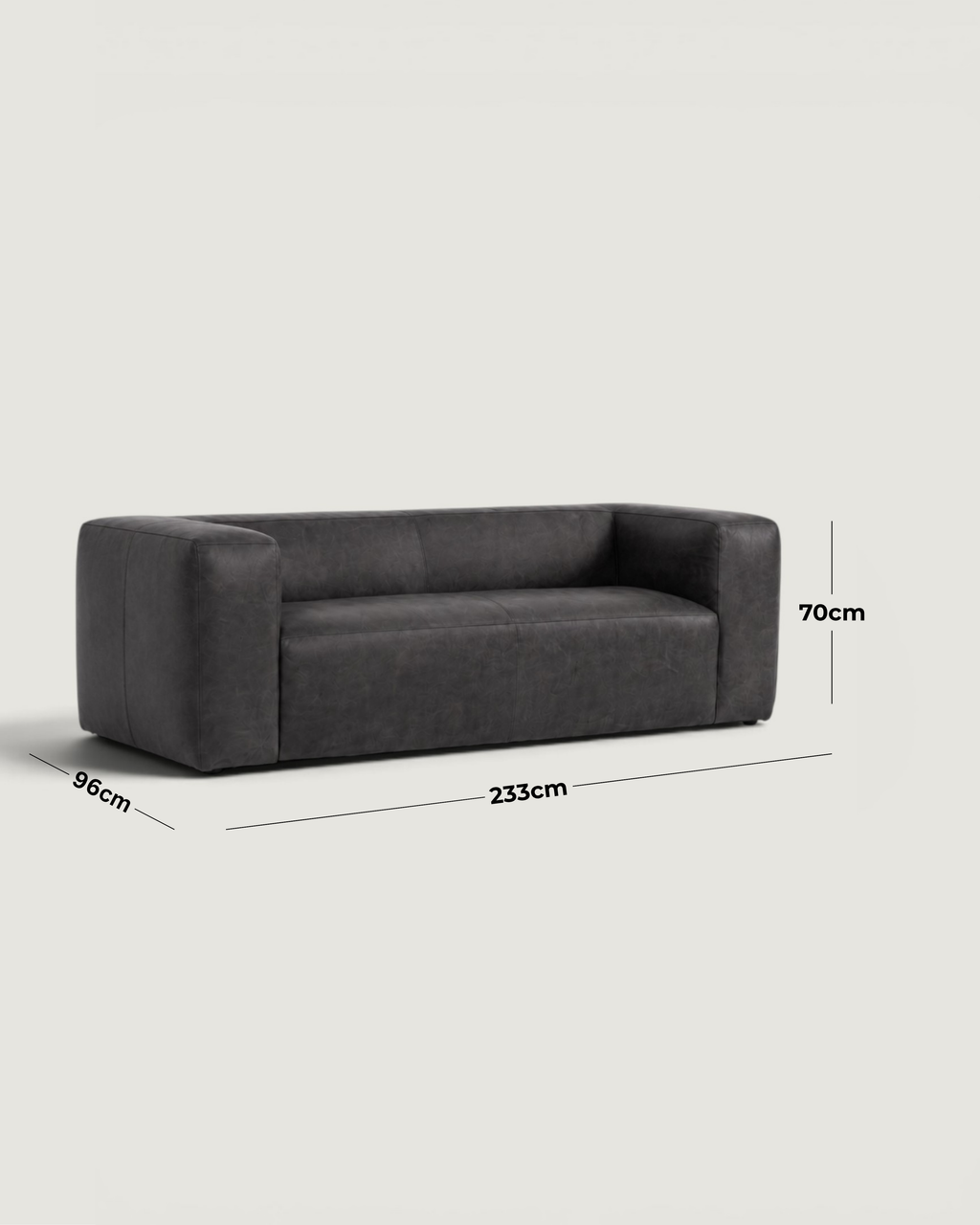 Hudson 3 Seater Leather Couch